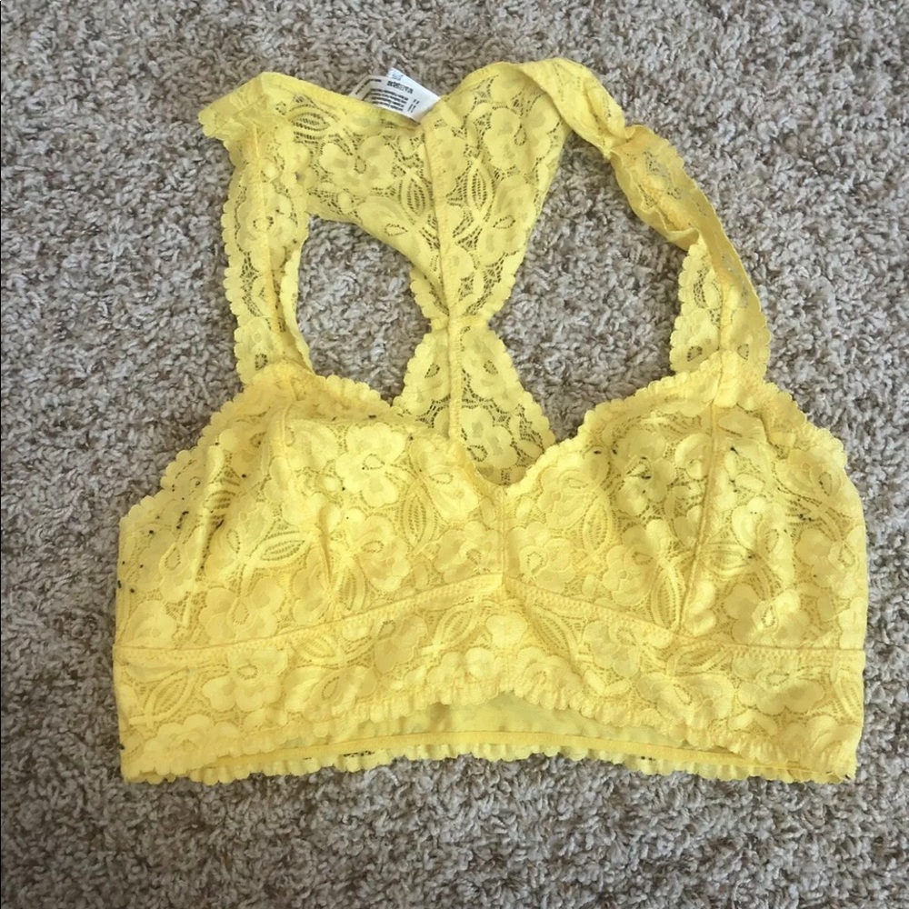 Free People Yellow Halter Bralette